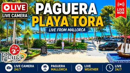 Mallorca Playa 5, Peguera Beach & Restaurant Views